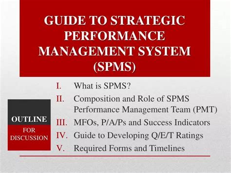 Strategic Performance Management System (SPMS) .